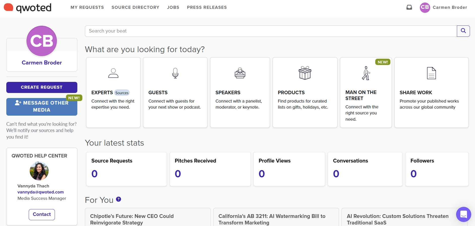 Qwoted is one of many "help a report out"-type sites where you can share knowledge and position yourself as an expert.